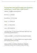 Nursing Ethics Exam Questions and Answers &vert;&NewLine;winter 2026 &vert; 100&percnt; Correct&NewLine;What is ethics&quest; - standards of conduct&comma; particularly right and wrong&NewLine;behavior&NewLine;What is the difference between morals and ethics&quest; - &ast;Morals&ast; refer to&NewLine;judgment about behavior&comma; based 