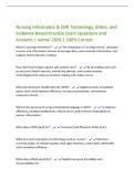 Nursing Informatics & EHR Technology&comma; Ethics&comma; and&NewLine;Evidence-Based Practice Exam Questions and&NewLine;Answers &vert; winter 2026 &vert; 100&percnt; Correct