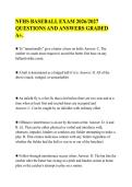 NFHS BASEBALL EXAM 2026&sol;2027&NewLine;QUESTIONS AND ANSWERS GRADED&NewLine;A&plus;&period;