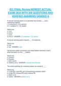 IEC FINAL Review NEWEST ACTUAL &NewLine;EXAM 2024 WITH 200 QUESTIONS AND &NewLine;VERIFIED ANSWERS GRADED A 