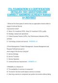 ITIL FOUNDATION V&period;3 CERTIFICATION &NewLine;DETAILED 150&plus; QUESTIONS AND &NewLine;CORRECT ANSWERS ALREADY RAKED &NewLine;A&plus;&period;REVISED