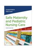 Safe Maternity and Pediatric Nursing Care 3rd Edition By Linnard Palmer&comma;Haile Coats&vert; Review Questions And Correct Answers&vert;100&percnt; guaranteed&period;
