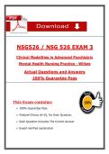 NSG 526 Exam 3 &ndash; Advanced Psychiatric Mental Health Nursing &ndash; &lpar;2026&rpar; Actual Questions & Answers &lpar;Wilkes University&rpar;