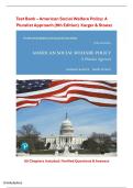 Test Bank &ndash; American Social Welfare Policy&colon; A Pluralist Approach &lpar;9th Edition&rpar;Karger & Stoesz &vert; Complete Coverage &vert; Exam-Ready &vert; Rated A&plus;