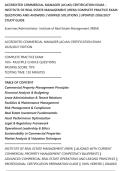 ACCREDITED COMMERCIAL MANAGER &lpar;ACoM&rpar; CERTIFICATION EXAM &NewLine;INSTITUTE OF REAL ESTATE MANAGEMENT &lpar;IREM&rpar; COMPLETE PRACTICE EXAM&NewLine;QUESTIONS AND ANSWERS &vert; VERIFIED SOLUTIONS &vert; UPDATED 2026&sol;2027&NewLine;STUDY GUIDE