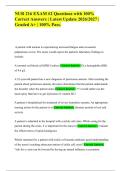 NUR 216 EXAM &num;2 Questions with 100&percnt;&NewLine;Correct Answers &vert; Latest Update 2026&sol;2027 &vert;&NewLine;Graded A&plus; &vert; 100&percnt; Pass&period;