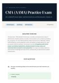 CMA &lpar;AAMA&rpar; Practice Exam 65&plus; &lpar;2026&sol;2027&rpar; Exam Q&A Verified Solutions with Rationales Grade A&plus;
