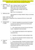 Entrepreneurship and Small Business Certification Exam with all Correct & 100&percnt; Verified Answers &vert;Already Graded A&plus;