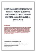 CCMA DIAGNOSTIC PRETEST WITH &NewLine;CORRECT ACTUAL QUESTIONS &NewLine;AND CORRECTLY WELL DEFINED &NewLine;ANSWERS ALREADY GRADED A&plus; &NewLine;&lpar;2026&sol;2027&rpar; 