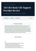 AHA BLS Basic Life Support Provider Review 60&plus; &lpar;2026&rpar; Premium Exam with Rationales   A&plus; Success