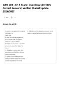 ARM 402 - Ch 8 Exam &vert; Questions with 100&percnt;&NewLine;Correct Answers &vert; Verified &vert; Latest Update&NewLine;2026&sol;2027