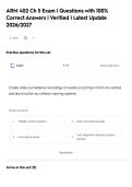 ARM 402 Ch 5 Exam &vert; Questions with 100&percnt;&NewLine;Correct Answers &vert; Verified &vert; Latest Update&NewLine;2026&sol;2027