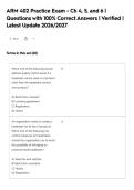ARM 402 Practice Exam - Ch 4&comma; 5&comma; and 6 &vert;&NewLine;Questions with 100&percnt; Correct Answers &vert; Verified &vert;&NewLine;Latest Update 2026&sol;2027