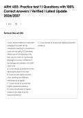ARM 402- Practice test 1 &vert; Questions with 100&percnt;&NewLine;Correct Answers &vert; Verified &vert; Latest Update&NewLine;2026&sol;2027