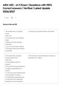 ARM 403 - ch 3 Exam &vert; Questions with 100&percnt;&NewLine;Correct Answers &vert; Verified &vert; Latest Update&NewLine;2026&sol;2027