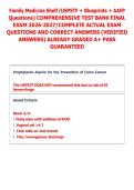 Family Medicine Shelf &lpar;USPSTF &plus; Blueprints &plus; AAFP &NewLine;Questions&rpar; COMPREHENSIVE TEST BANK FINAL &NewLine;EXAM 2026-2027&sol;COMPLETE ACTUAL EXAM &NewLine;QUESTIONS AND CORRECT ANSWERS &lpar;VERIFIED &NewLine;ANSWERS&rpar; ALREADY GRADED A&plus; PASS &NewLine;GUARANTEED