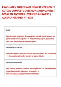 PSYCHIATRY SHELF EXAM NEWEST VERSION &excl;&excl;&excl; &NewLine;ACTUAL COMPLETE QUESTIONS AND CORRECT &NewLine;DETAILED ANSWERS &lpar; VERIFIED ANSWERS &rpar; &NewLine;ALREADY GRADED A&plus; 2026  