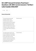 GM ASEP Manual Drivetrains Final Exam &vert;&NewLine;Questions with 100&percnt; Correct Answers &vert; Verified &vert;&NewLine;Latest Update 2026&sol;2027