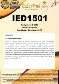 IED1501 Assignment 2 &lpar;COMPLETE ANSWERS&rpar; 2026 - DUE 19 June 2026