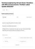 Technical engineering mid sem Exam &vert; Questions&NewLine;with 100&percnt; Correct Answers &vert; Verified &vert; Latest&NewLine;Update 2026&sol;2027