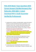 PHIL 447N Week 7 Quiz Questions With &NewLine;Correct Answers &lpar;Verified Answers&rpar; Plus &NewLine;Rationales 2026 Q&A &vert; Instant &NewLine;Download Pdf A&plus; Grade Guarantee &NewLine;Verified By Professionals 