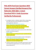 PHIL 447N Final Exam Questions With &NewLine;Correct Answers &lpar;Verified Answers&rpar; Plus &NewLine;Rationales 2026 Q&A &vert; Instant &NewLine;Download Pdf A&plus; Grade Guarantee &NewLine;Verified By Professionals