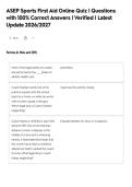 ASEP Sports First Aid Online Quiz &vert; Questions&NewLine;with 100&percnt; Correct Answers &vert; Verified &vert; Latest&NewLine;Update 2026&sol;2027