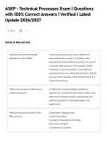 ASEP - Technical Processes Exam &vert; Questions&NewLine;with 100&percnt; Correct Answers &vert; Verified &vert; Latest&NewLine;Update 2026&sol;2027