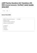 ASEP Practice Questions Set &vert; Questions with&NewLine;100&percnt; Correct Answers &vert; Verified &vert; Latest Update&NewLine;2026&sol;2027