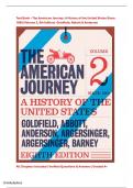 Test Bank &ndash; The American Journey&colon; A History of the United States Since 1865 &lpar;Volume 2&comma; 8th Edition&rpar;&NewLine;Goldfield&comma; Abbott & Anderson &vert; Complete Coverage &vert; Exam-Ready &vert; Rated A&plus;
