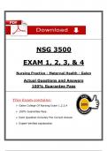 NSG 3500 Exams 1-4 &ndash; Nursing Practice Maternal Health &ndash; &lpar;2026&rpar; Actual Questions & Answers &lpar;Galen College&rpar;