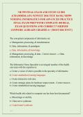NR 599 FINAL EXAM AND STUDY GUIDE &NewLine;&lpar;CHAMBERLAIN&rpar; NEWEST 2026 TEST BANK&vert; NR599 &NewLine;NURSING INFORMATICS FOR ADVANCED PRACTICE &NewLine;FINAL EXAM PREP WITH COMPLETE 400 REAL &NewLine;EXAM QUESTIONS AND CORRECT VERIFIED &NewLine;ANSWERS&sol; ALREADY GRADED A&plus; &lpar;MOST RECENT&excl;&excl;&rpar; 