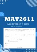 MAT2611 Assignment 4 2026 - Due 27 July 2026 &vert; Distinction