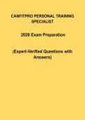 CanFitPro Personal Training Specialist Study Guide &vert; Complete Questions with Verified Answers &vert; 2026&sol;2027 Edition &vert; Graded A&plus;