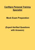 CanFitPro Personal Training Specialist Mock Exam &vert; Complete Questions with Verified Answers &vert; 2026&sol;2027 Edition &vert; Graded A&plus;