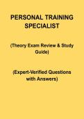 CanFitPro Personal Training Specialist Theory Study Guide &vert; Complete Questions with Verified Answers &vert; 2026&sol;2027 Edition &vert; Graded A&plus;
