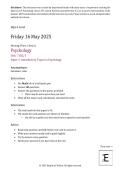 AQA A Level Psychology 7182-1 Paper 1 Introductory Topics in Psychology May 2025&period;pdf