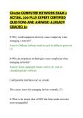 CS6250 COMPUTER NETWORK EXAM 2&NewLine;ACTUAL 200 PLUS EXPERT CERTIFIED&NewLine;QUESTIONS AND ANSWERS ALREADY&NewLine;GRADED A&plus;&NewLine;