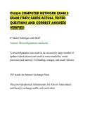 CS6250 COMPUTER NETWORK EXAM 2&NewLine;EXAM STUDY GUIDE ACTUAL TESTED&NewLine;QUESTIONS AND CORRECT ANSWERS&NewLine;VERIFIED&NewLine;