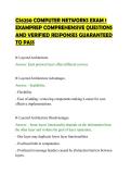 CS6250 COMPUTER NETWORKS EXAM 1&NewLine;EXAMPREP COMPREHENSIVE QUESTIONS&NewLine;AND VERIFIED RESPONSES GUARANTEED&NewLine;TO PASS