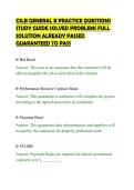 CSLB GENERAL B PRACTICE QUESTIONS&NewLine;STUDY GUIDE SOLVED PROBLEMS FULL&NewLine;SOLUTION ALREADY PASSED&NewLine;GUARANTEED TO PASS&NewLine;