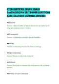 CTCD CERTIFIED TRUCK CRASH&NewLine;DIAGNOSTICIAN TEST PAPER QUESTIONS&NewLine;AND SOLUTIONS VERIFIED ANSWERS