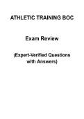 Athletic Training BOC Review Guide &vert; Complete Questions with Verified Answers &vert; 2026&sol;2027 Edition &vert; Graded A&plus;