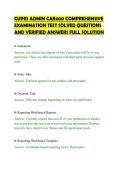 CUPID ADMIN CAR400 COMPREHENSIVE&NewLine;EXAMINATION TEST SOLVED QUESTIONS&NewLine;AND VERIFIED ANSWERS FULL SOLUTION