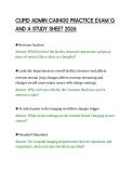 CUPID ADMIN CAR400 PRACTICE EXAM Q&NewLine;AND A STUDY SHEET 2026