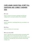 CUPID ADMIN CAR400 FINAL SCRIPT FULL&NewLine;QUESTIONS AND CORRECT ANSWERS&NewLine;2026&NewLine;
