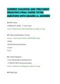 CURRENT DIAGNOSIS AND TREATMENT&NewLine;PEDIATRICS FINAL PAPER TESTED&NewLine;QUESTIONS WITH GRADED A&plus; ANSWERS&NewLine;