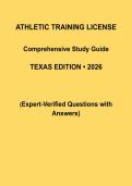 Texas Athletic Training License Mock Exam &vert; Complete Questions with Verified Answers &vert; 2026&sol;2027 Edition &vert; Graded A&plus;