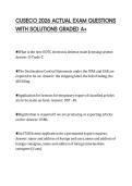 CUSECO 2026 ACTUAL EXAM QUESTIONS&NewLine;WITH SOLUTIONS GRADED A&plus;