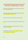 Texas Pesticide Applicator General Exam Questions with &NewLine;Verified Answers &vert;2026&sol;2027 Update &vert; A&plus; Graded 